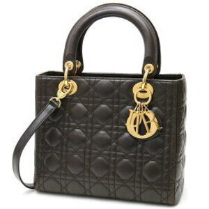 Christian Dior Lady Classic Handbag Cannage Stitch Marron Fonce Lambskin